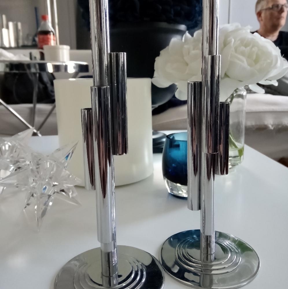 Mid-century modern Chase Bud vases pair